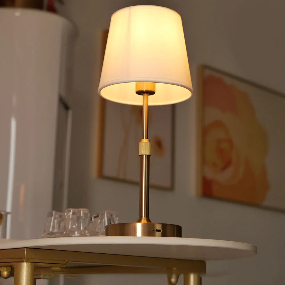Lampe de Table Tactile Rechargeable – Lampe en Tissu Design Moderne