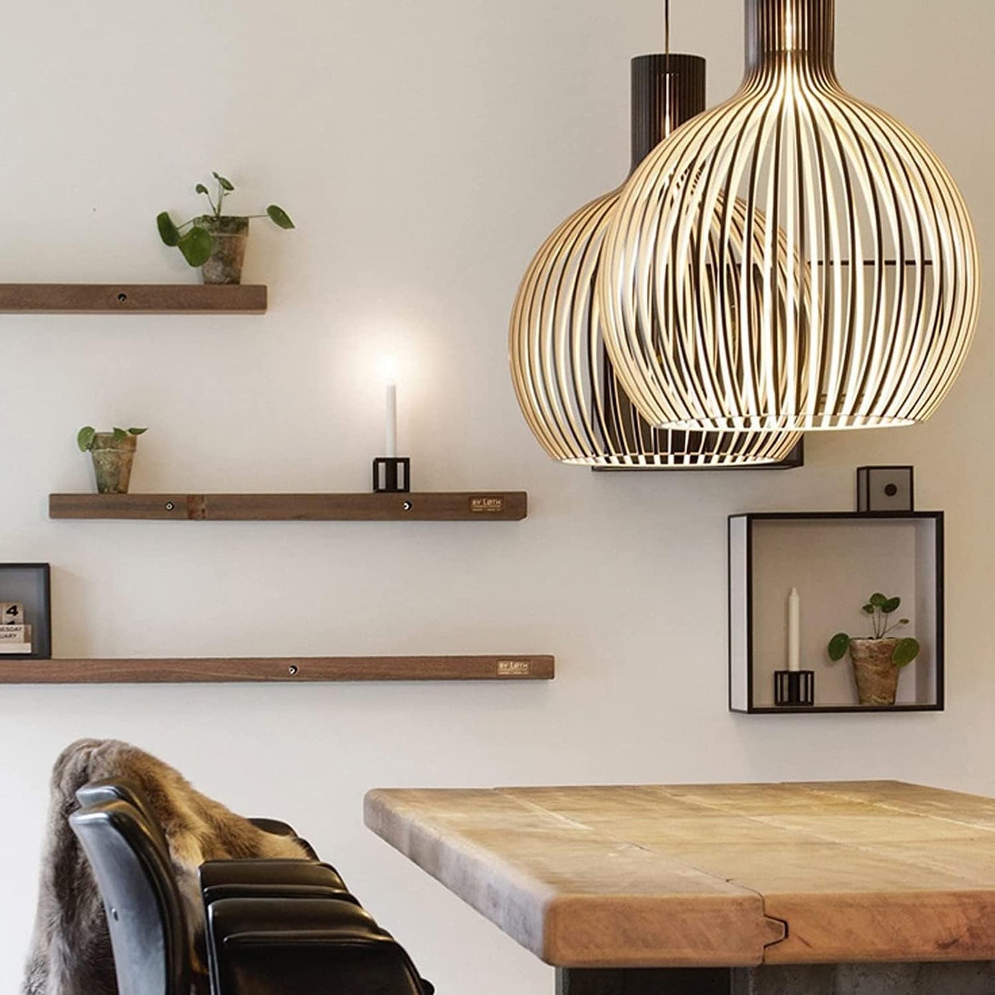 Suspension en Bois Design – Lampe Suspendue Naturelle Moderne
