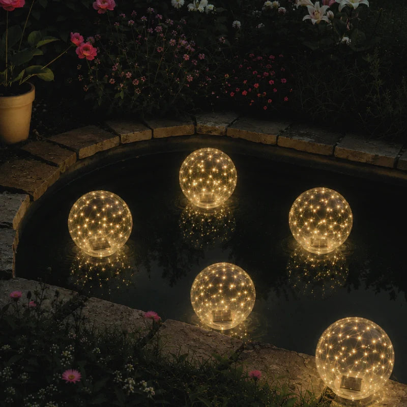 Lampe Piscine Solaire LED Flottante Étanche - Boule Lumineuse d'Ambiance Extérieure