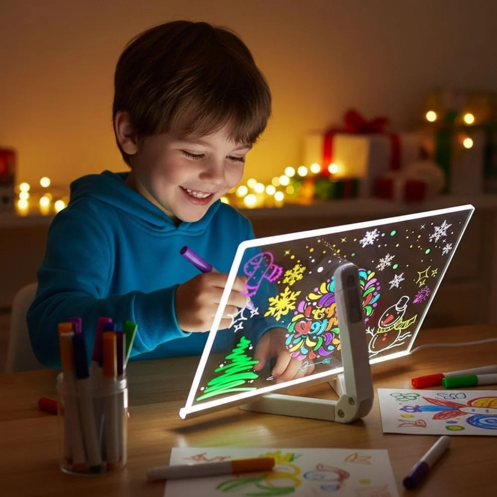 Planche à Dessin Lumineuse LED Effaçable avec Support USB