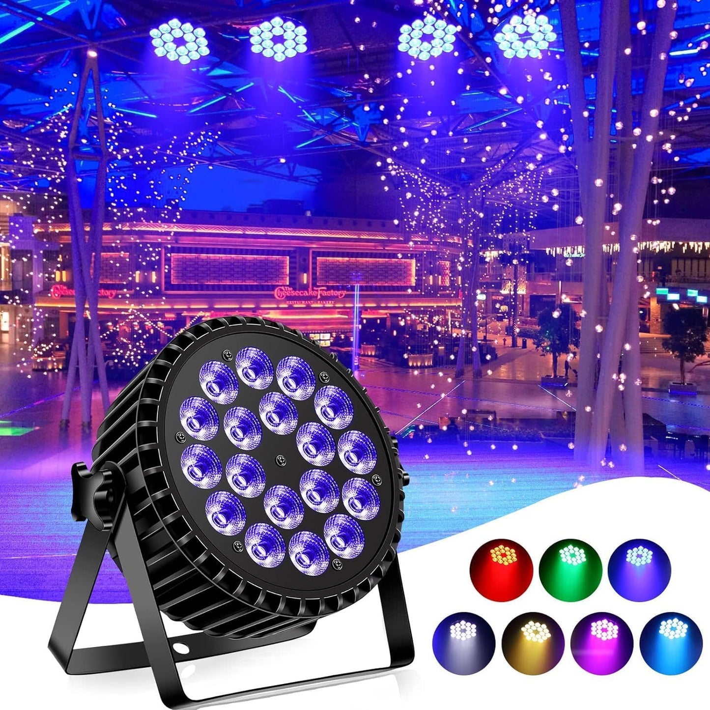 Disco Lumière LED Professionnelle DMX – Projecteur Scène DJ RGBWA+UV Haute Puissance