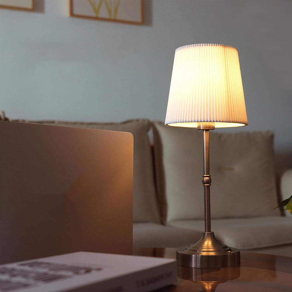 Lampe de Table Tactile Rechargeable – Lampe en Tissu Design Moderne