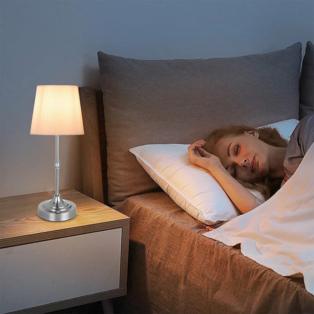 Lampe de Table Tactile Rechargeable – Lampe en Tissu Design Moderne