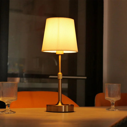 Lampe de Table Tactile Rechargeable – Lampe en Tissu Design Moderne