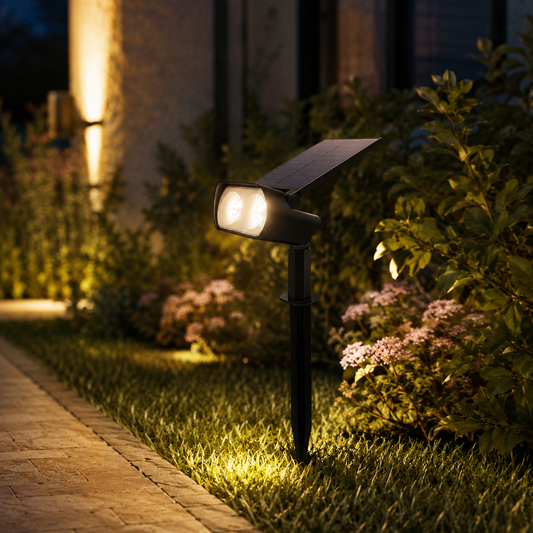 Lumière Solaire Jardin LED – Projecteur Extérieur Étanche Design