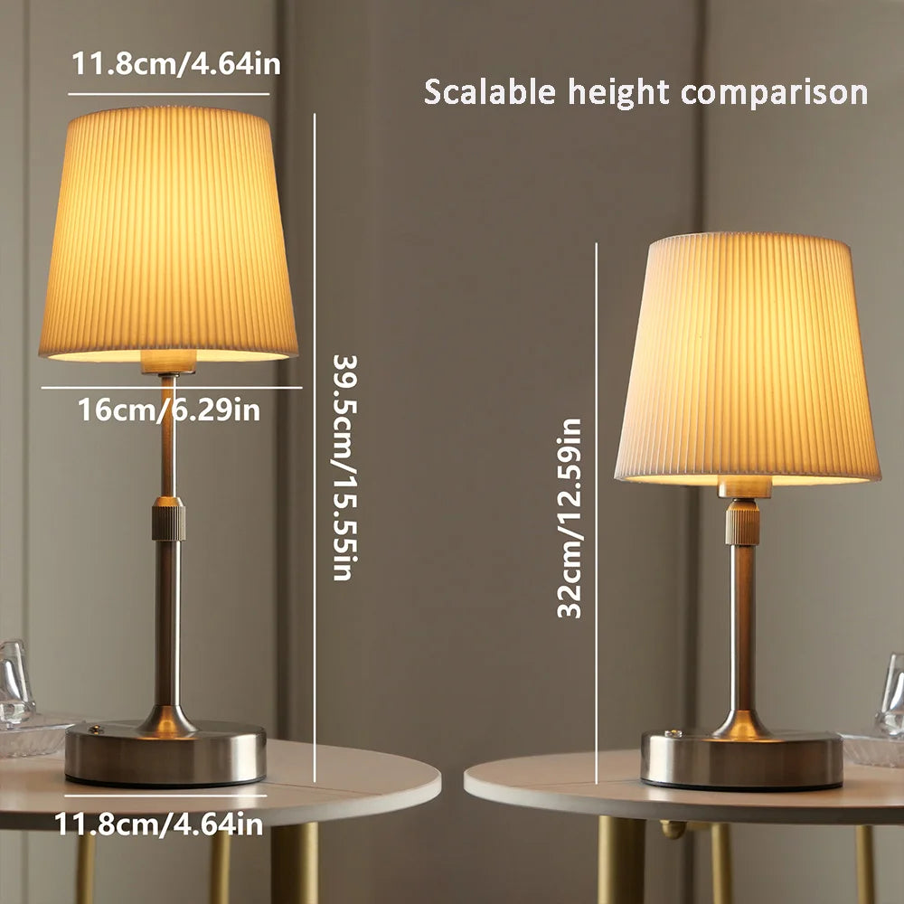 Lampe de Table Tactile Rechargeable – Lampe en Tissu Design Moderne