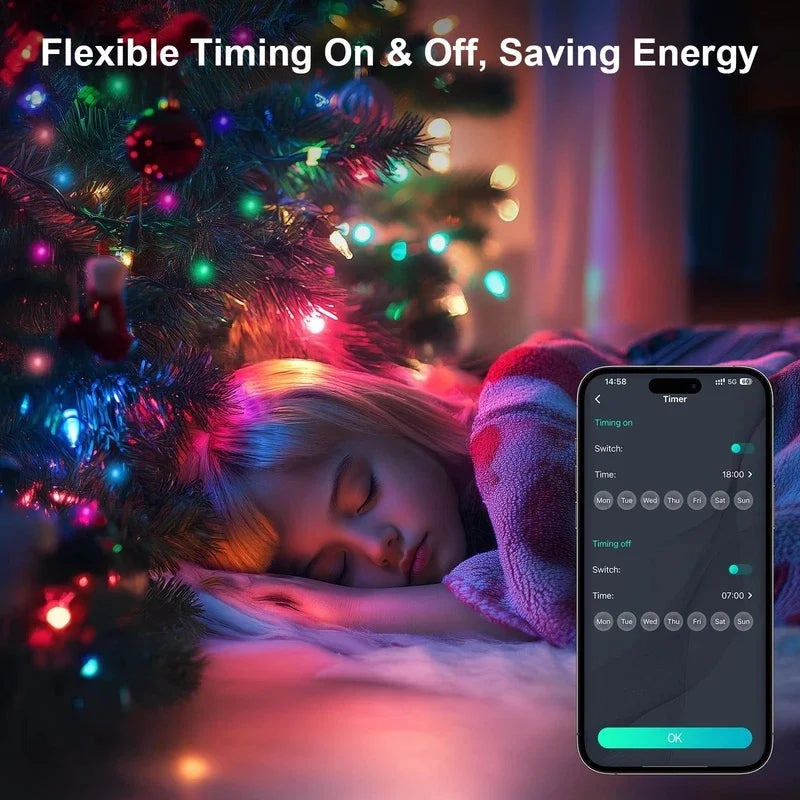 Guirlande Lumineuse LED RGB Bluetooth – USB, Télécommande & Application