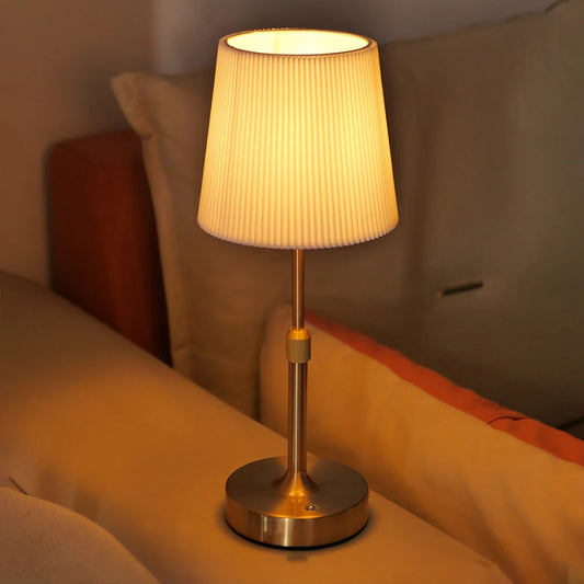 Lampe de Table Tactile Rechargeable – Lampe en Tissu Design Moderne