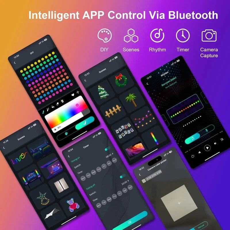 Guirlande Lumineuse LED RGB Bluetooth – USB, Télécommande & Application