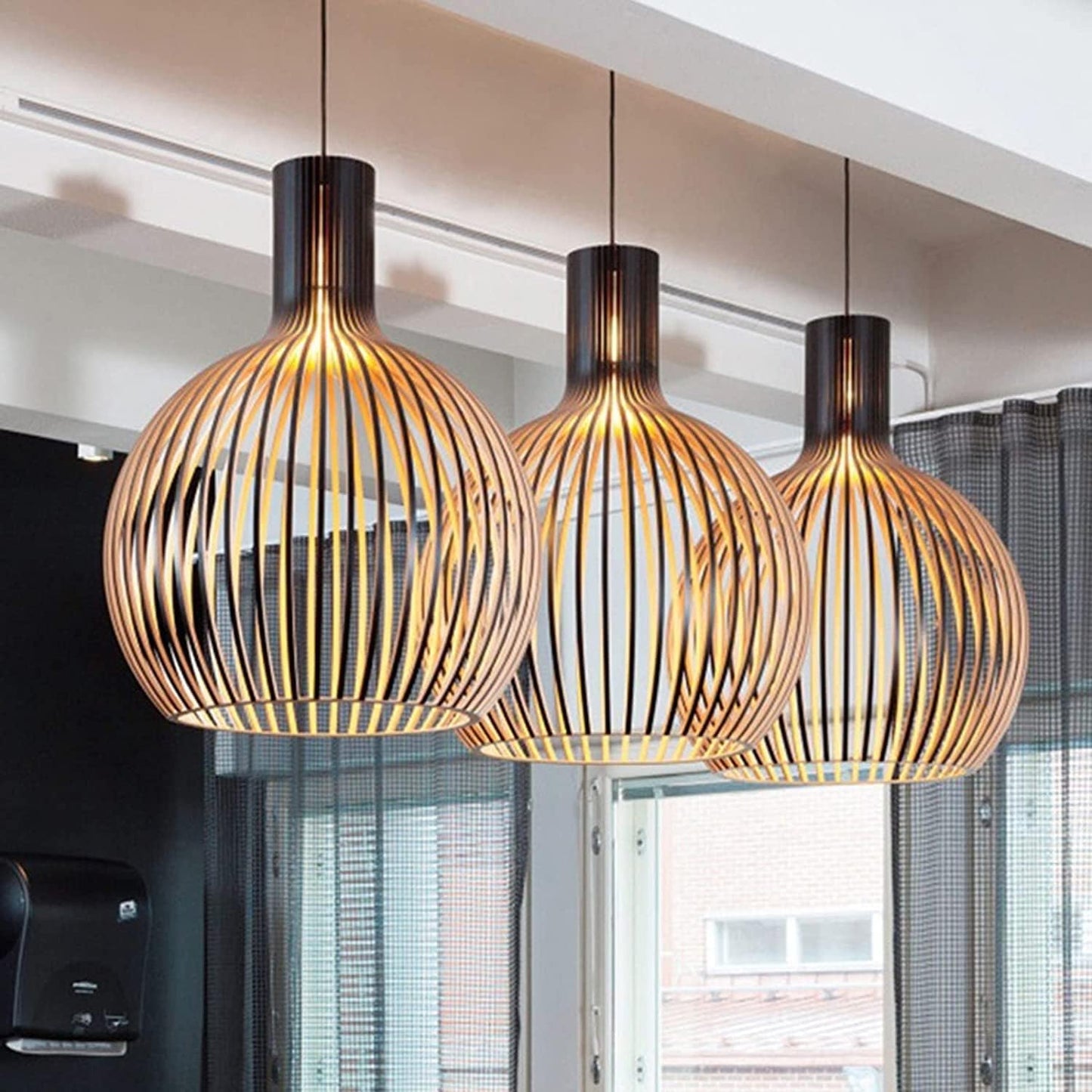 Suspension en Bois Design – Lampe Suspendue Naturelle Moderne