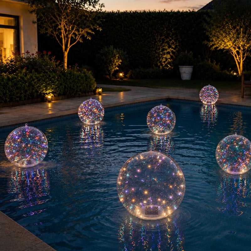 Lampe Piscine Solaire LED Flottante Étanche - Boule Lumineuse d'Ambiance Extérieure