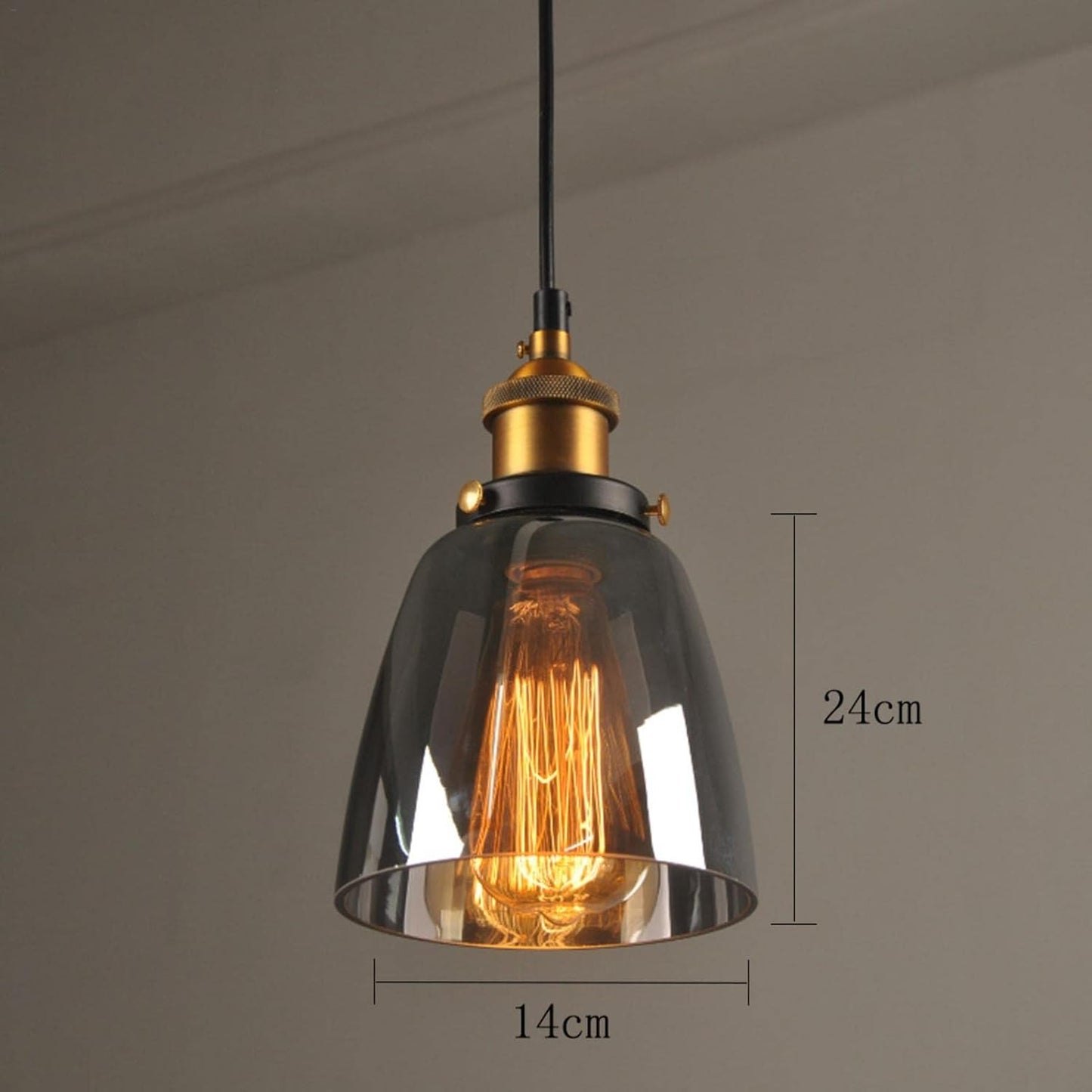 Lampe à Suspension Verre Vintage – Luminaire Industriel Design pour Cuisine & Salle à Manger