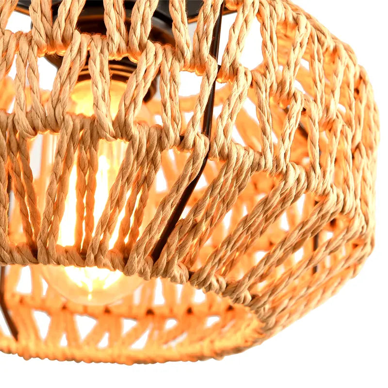 Plafonnier en Rotin Naturel – Lustre Bohème Design en Bambou pour Salon & Chambre